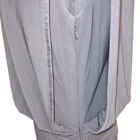 ELEGANT BLACK SLEEVELESS FORMAL GOWN FLOOR LENGTH EVENING PARTY DRESS - Picture 7 of 8